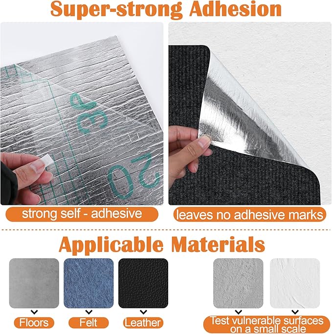Cat Scratch Furniture Protector - 158" x 15.8" Trimmable Self-Adhesive Cats Claws Scratch Pads, DIY Cat Climbing Couch Protector for Scratch Post Cat Tree Replacement Indoor (Black)