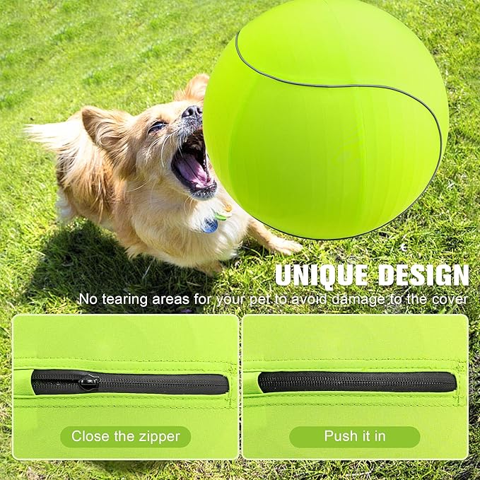 20" Herding Ball for Dogs & Horses with Green Nylon Cover, for Australian Shepherd Training Toy, for Small & Medium Pets Outdoor Play & Exercise