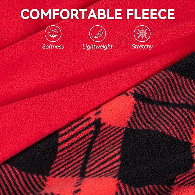 cyeollo 2 Pack Small Dog Sweater, Stretchy Doggy Sweatshirt Soft Fleece with Reflective Stripe Pullover Jacket Pet Puppy Clothes in Cold Weather Female Sweaters for Small Dogs, Red & Buffalo Plaid S