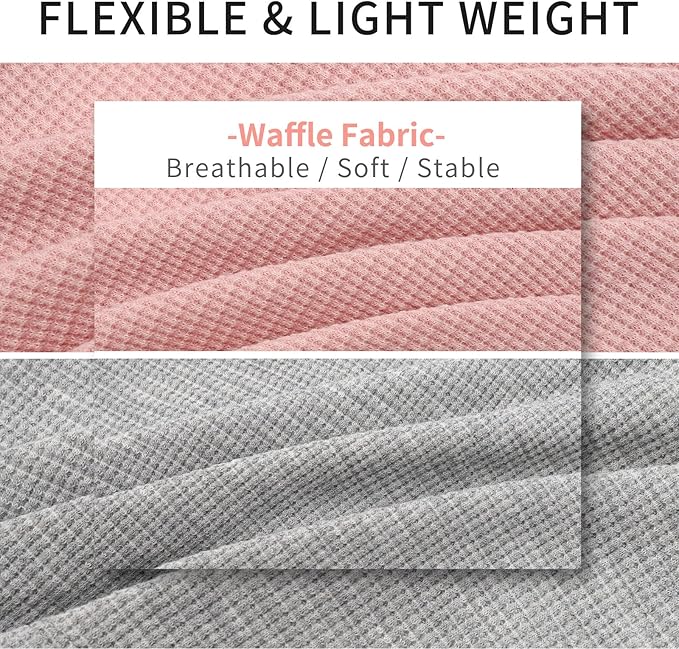 KYEESE 2Pack Dog Shirts Waffle for Small Dogs Stretchy T-Shirts Lightweight Tank Top Sleeveless Dog Vest Breathable, X-Large, Pink+Grey