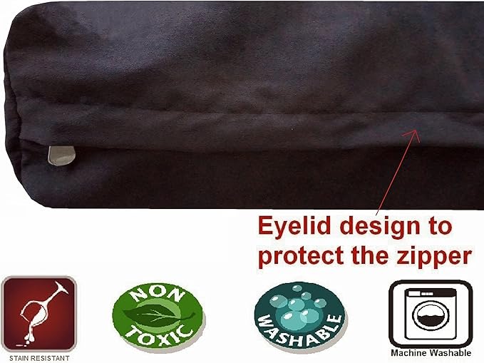 Dogbed4less Premium HeadRest Pillow Orthopedic Cool Memory Foam Dog Bed for Large Dogs, Waterproof Lining with Washable Suede Espresso Cover, Extra Large 47X29 Inches