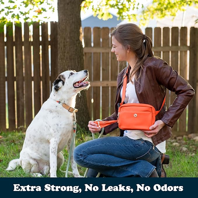 Puppington Certified Home Compostable Poop Bags - ASTM D6400 Compliant - 270 Extra Thick Bags - Plant Based - Pairs with Puppington 3-in-1 Bag & Fits all Standard Poop Bag Dispensers (Poppy Orange)