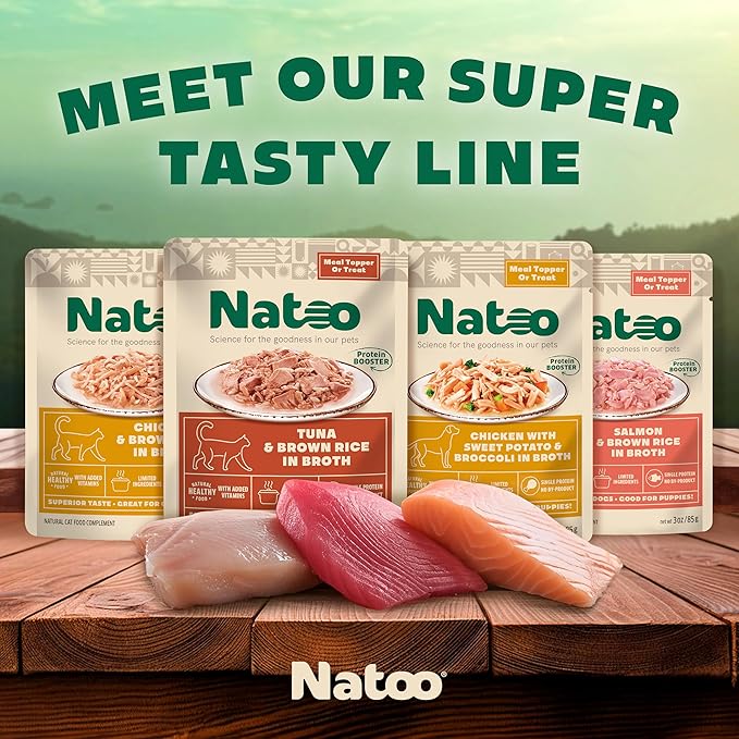 NATOO Dog Food Topper for Picky Eaters & Dog Treat (Chicken with Sweet Potato & Broccoli), Dog Toppers for Dry Food, Wet Meal Toppers for Dogs & Puppies, Limited Ingredient Dog Food, 3 oz (Case of 20)