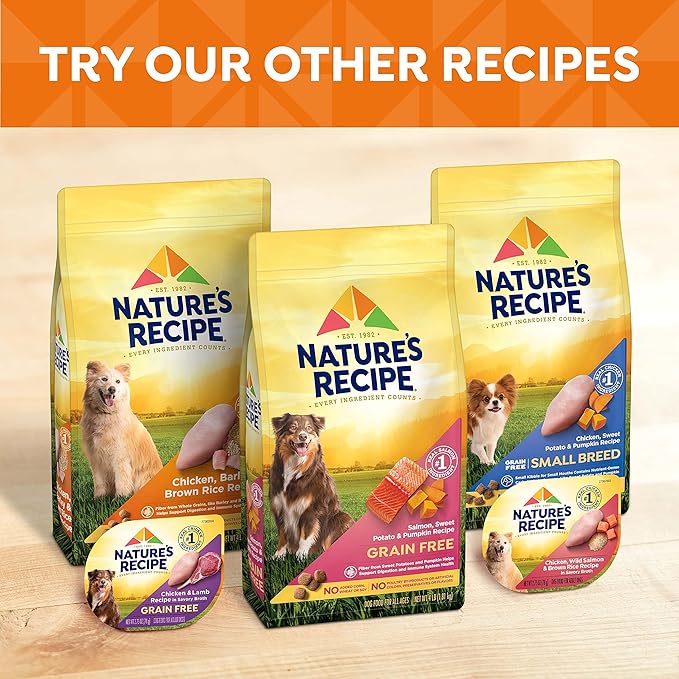Nature's Recipe Grain Free Dry Dog Food, Lamb, Sweet Potato & Pumpkin Recipe, 4 lb. Bag
