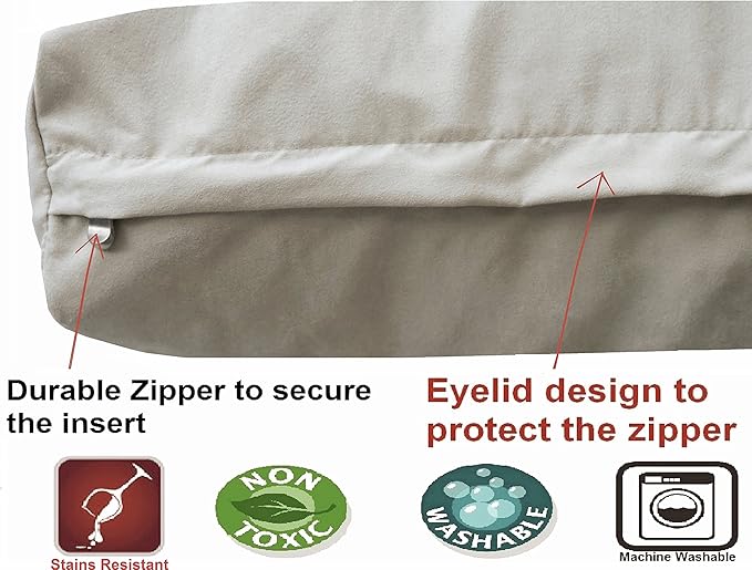 Dogbed4less Premium HeadRest Pillow Orthopedic Cool Memory Foam Dog Bed for Large Dogs, Waterproof Lining with Washable Suede Khaki Cover, XXL 55X37X4