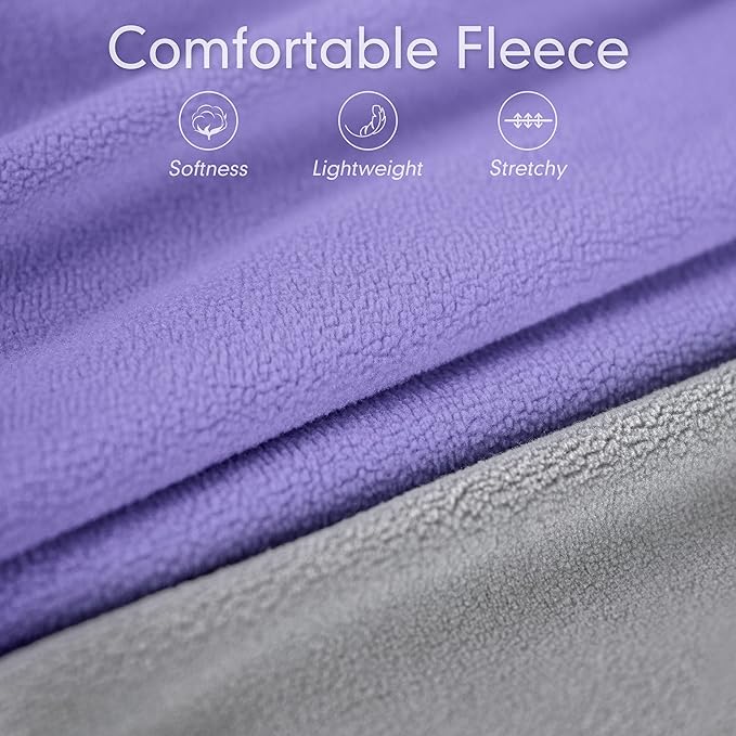 cyeollo 2 Pack Fleece Dog Sweater Pullover Dog Sweatshirt Reflective Lightweight Clothes for Small Dogs Girl Pet Apparel Purple, Grey, M