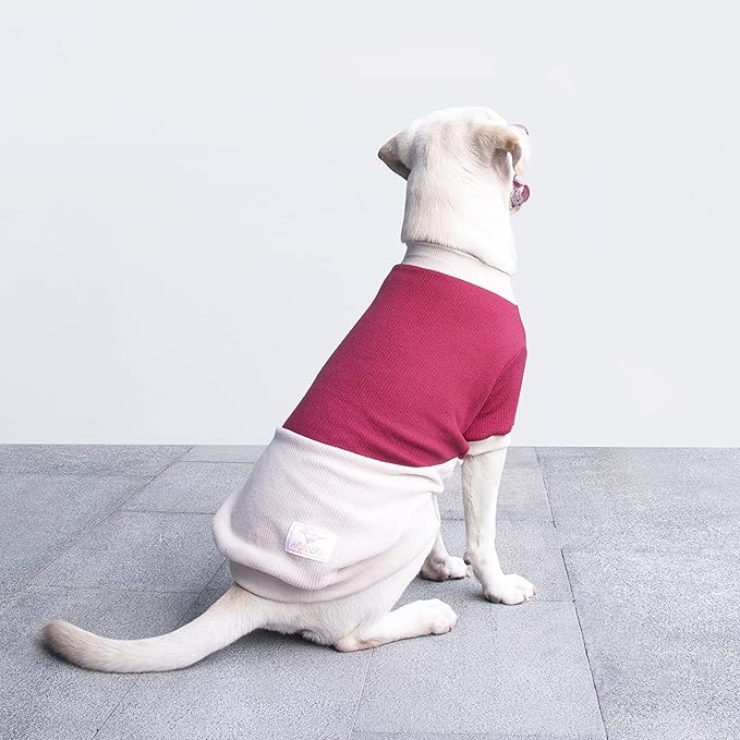Extra Large Dog Sweaters Warm Clothes Pullover Sweatshirts for Labrador Rottweiler Great Dane, Dark Red Beige, 7X-Large