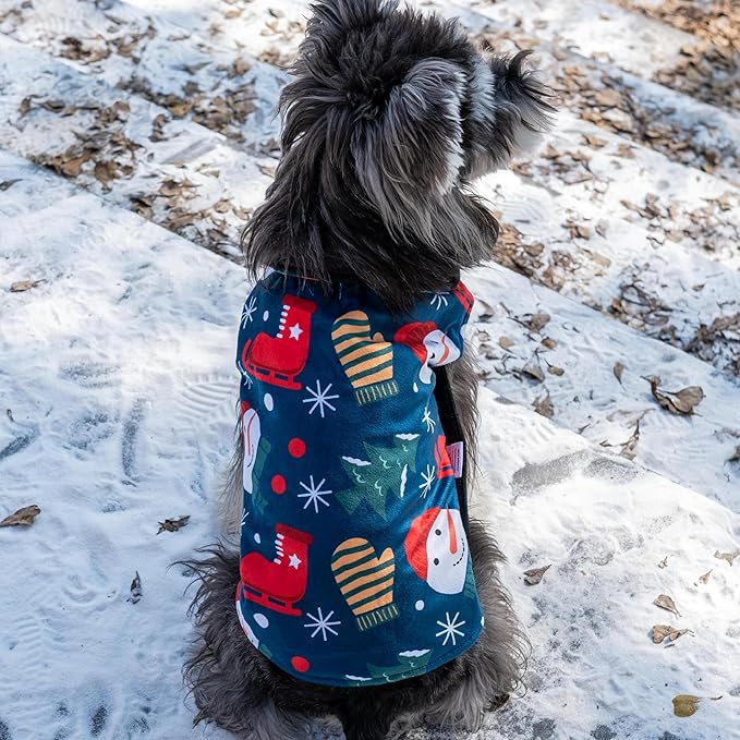 CuteBone Winter Coat, Reversible Dog Jacket & Vest, Thick Soft Dog Coats for Small to Large Dogs, Windproof and Waterproof, with Leash Hole