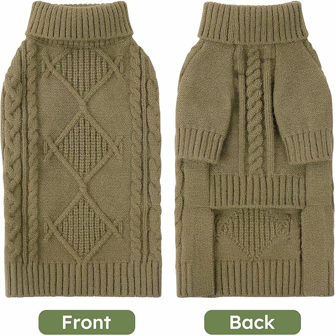ASENKU Knitted Dog Sweater, Pullover Big Thermal Dog Winter Sweater, Turtleneck Doggy Sweaters for Large Medium Dogs Boy Girl, Warm Pet Sweaters Outfit Border Collie,Pit Bull,Golden Retriever, 5XL