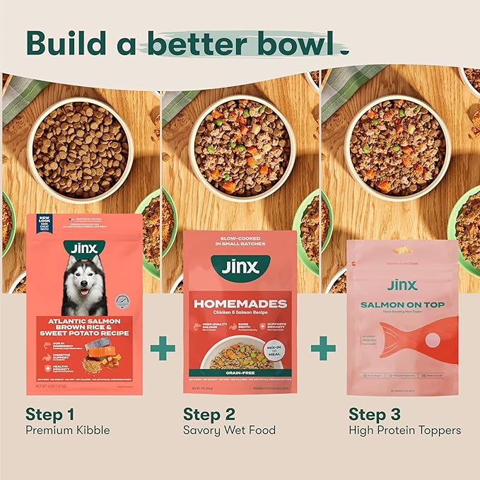 Jinx Premium Dry Dog Food Small Breed - Real Salmon & Sweet Potato Kibble with Superfoods for Immune Support & Probiotics for Digestive Support - No Fillers – 4lb