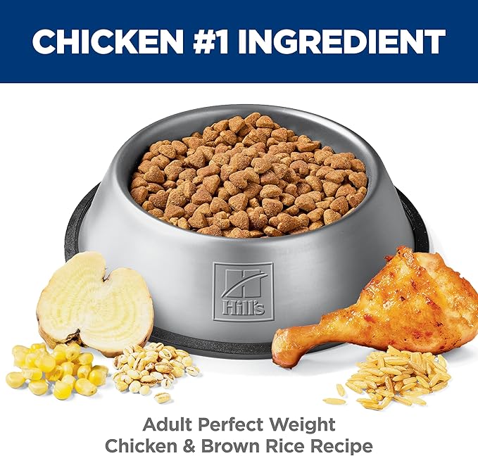 Hill's Science Diet Adult 1-6 Perfect Weight Dry Dog Food, Chicken & Brown Rice, 25 lb. Bag