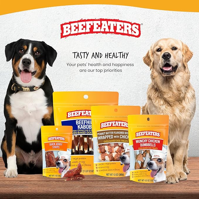 Beefeaters 12in Bully Sticks 6ct – All-Natural, Highly Digestible, Promotes Dental Health, No Additives or Preservatives, Ideal for Training & All Dog Sizes