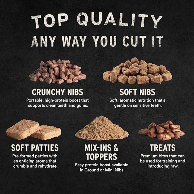Vital Essentials Freeze-Dried Raw Lamb & Whitefish Meal or Mixer Dog Food Soft Nibs | 99% Lamb, Whitefish, Organs & Bone| 14 oz