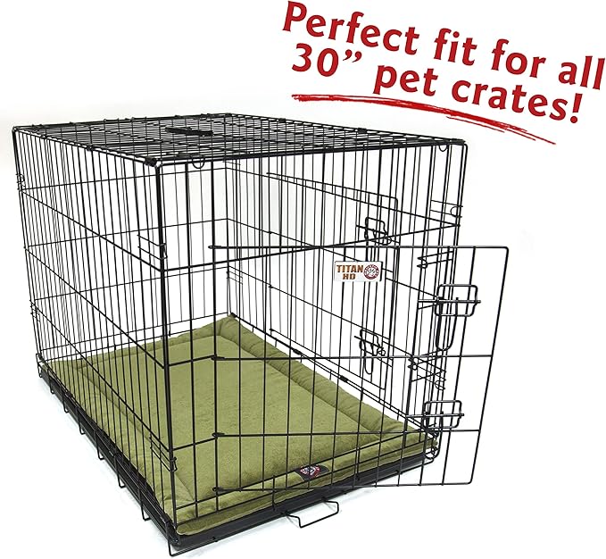 Majestic Pet Dog Crate Mat - Machine Washable Soft Plush Pet Bed Pad for Crates & Kennels | USA Crafted | 30"x21" Villa Fern