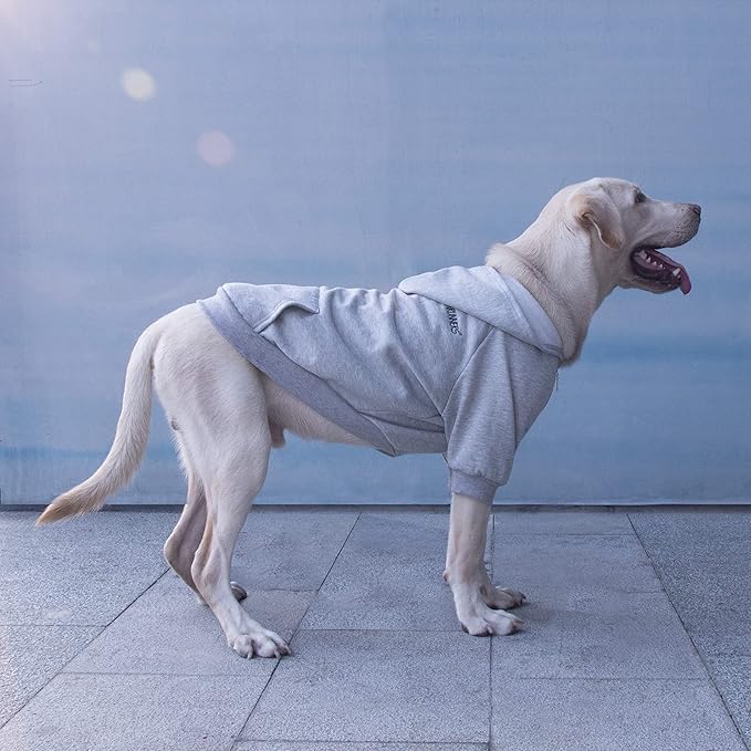 Extra Large Dog Clothes Hoodies Zip Up Sweaters for Big Dogs Great Dane Caucasian Sheepdog Grey 9XL