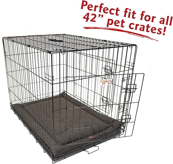 Majestic Pet Orthopedic Memory Foam Dog Crate Mat - Plush Pet Bed Pad for Crates & Kennels | USA Crafted | 42"x26" Villa Storm