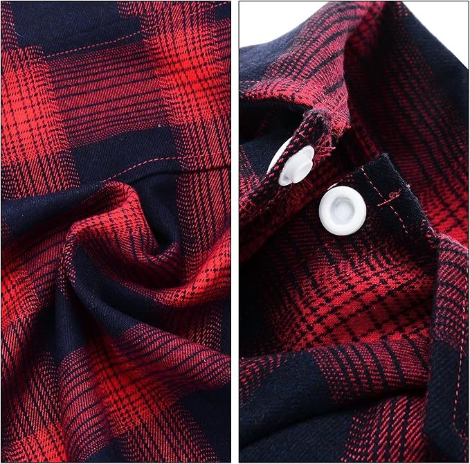 Koneseve Dog Shirt - Plaid Clothes T-Shirt & Sweater for Small Dog, Cat & Puppy - Adorable, Stylish & Cozy Halloween & Christmas Costume (Red, XXL)