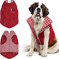 Tuff Pupper Reversible Fleece Sweater Vest for Dogs | Lightweight Comfortable Insulated Jacket | Front Zip Closure | Machine Washable | Built-in Leash Hole | Sizes for All Breeds (XXL, Red)