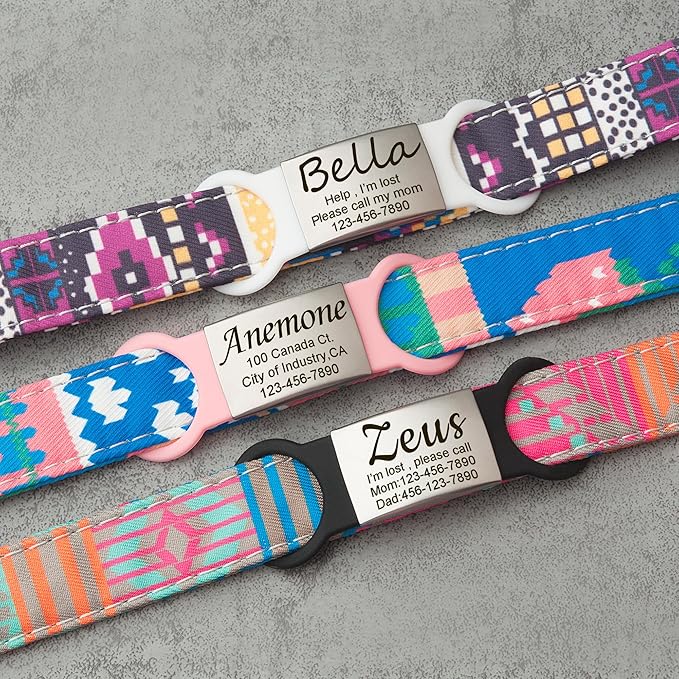 Anavia Slide On Silent Pet ID Tags, S/M/L/XL Personalized Multi-Color Silicone Band Cat Dog Name Tags, Customized Engraved Stainless Steel, Chew-Proof Quiet Dog Collar Tags (Red, X-Large)