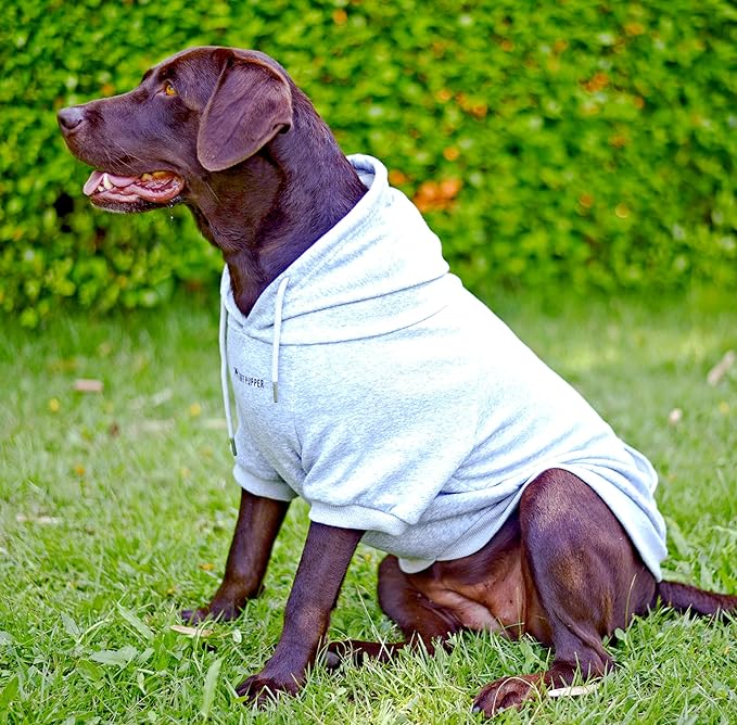 Tuff Pupper Dog Hoodie | Premium Quality 100% Organic Cotton | Ultra Soft Interior for Superior Comfort | Elastic Cuffs & Drawstring for Warmth | Stretch Fit Suitable for All Breeds (Gray, 3XL)