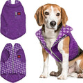 Tuff Pupper Reversible Fleece Sweater Vest for Dogs | Lightweight Comfortable Insulated Jacket | Front Zip Closure | Machine Washable | Built-in Leash Hole | Sizes for All Breeds (Medium, Purple)