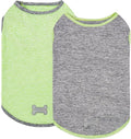 KYEESE 2Pack Dog Shirts Small Dog Shirt with Reflective Label Soft Tank Top Sun Protection Stretchy Sleeveless Pet Vest Lightweight Quick Dry Pet Clothes, Large