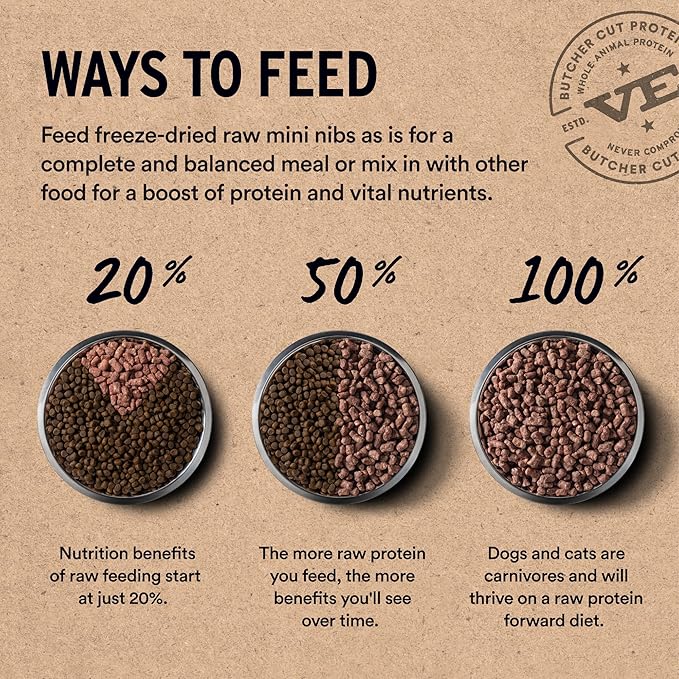 Vital Essentials Freeze-Dried Raw Beef Meal or Mixer Dog Food Crunchy Nibs, 14 oz