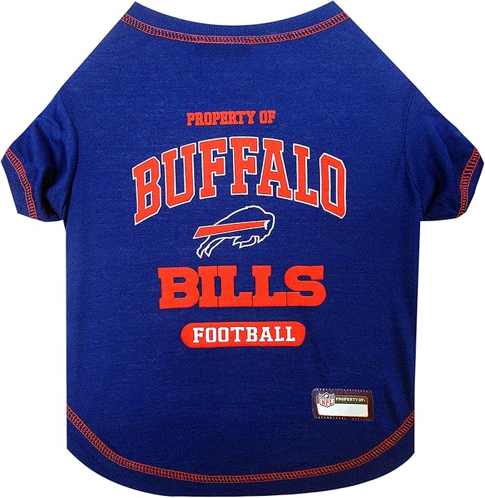 NFL Buffalo Bills Dog T-shirt X-Small. - Licensed Shirt for Pets Team Colored with Team Logos- Premium Stretchable Materials for the comfort of your Dog & Cat