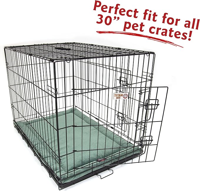 Majestic Pet Dog Crate Mat - Machine Washable Soft Plush Pet Bed Pad for Crates & Kennels USA Crafted 30"x21" Villa Azure