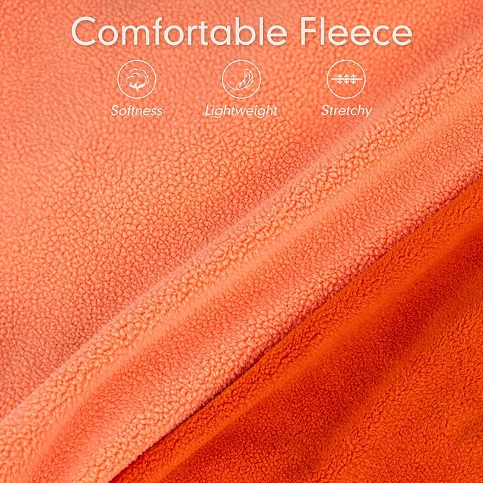 cyeollo Fleece Dog Sweater Vest, Reflective Doggie Sweatshirt Pullover Dog Jacket for Small Medium Large Dogs Clothes Boy Girl Pets, Orange & Red L