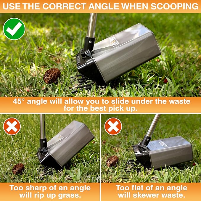 Neater Pet Brands Lift N’ Bag 2.0 Dog Pooper Scooper with Bag Attachment & 27" Pole for Small to Large Dogs, New & Improved Design, 195 Refill Bags, Heavy Duty Dog Poop Scooper for Yard, One-Hand Use