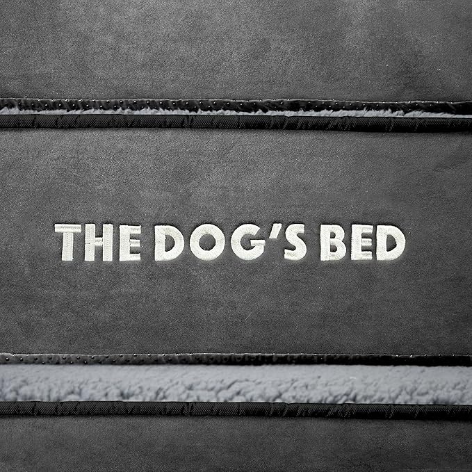 The Dog’s Bed Orthopedic Memory Foam Dog Bed, Small Grey Plush, Pain Relief for Arthritis, Hip & Elbow Dysplasia, Post Surgery, Lameness, Supportive, Calming, Waterproof Washable Cover