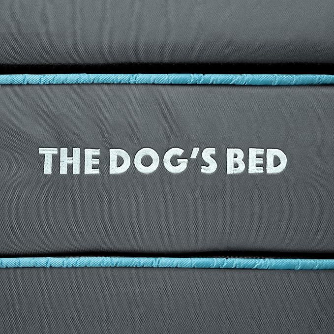 The Dog’s Bed Orthopedic Headrest Dog Bed Large Grey/Blue, Memory Foam, Pain Relief for Arthritis, Hip & Elbow Dysplasia, Post Surgery, Lameness, Waterproof Washable Cover