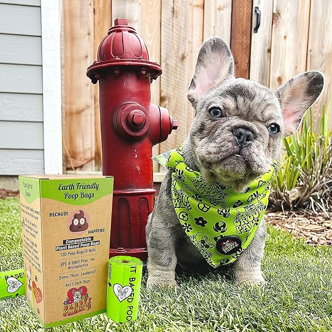 Certified Compostable Dog Poop Bags, 120 Count, Plant Based, Eco Friendly, Extra Strong, Leakproof, No Odor, Pet Supplies